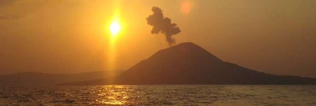 sunset krakatau volcano